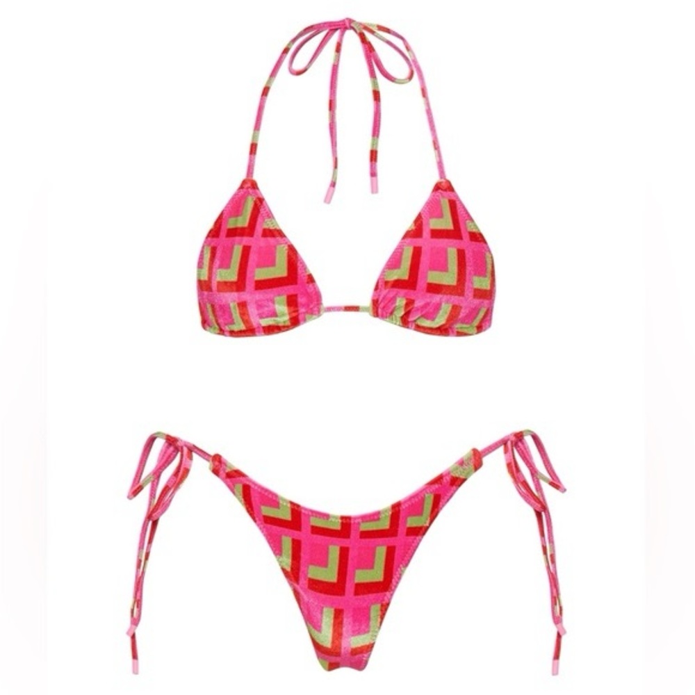 TRIANGL swimsuit velvet multicolor (top size L bottom size M) NEW!! no bag